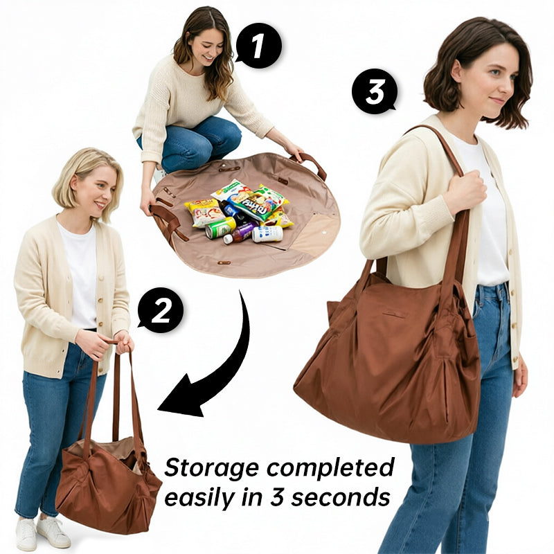 Foldable Travel Duffel Bag + Picnic Blanket - Large Capacity Waterproof Tote for Weekend, Gym & Beach Trips