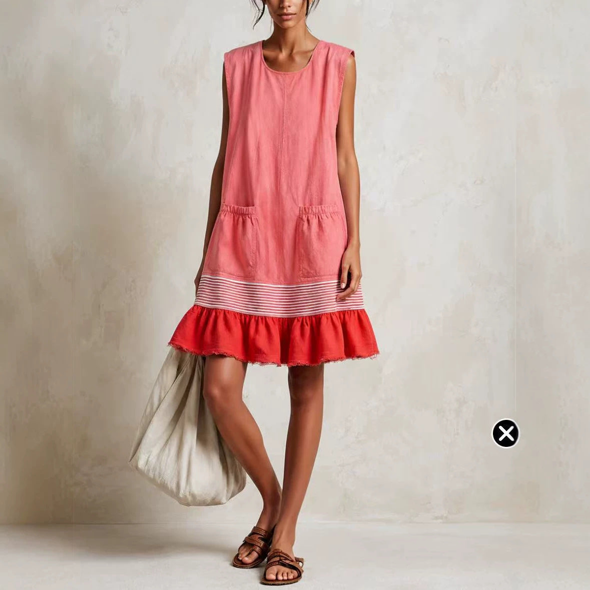 Elegant U-Neck Fitted Ruffle Dress for Women Long Dress with Vacation Vibes