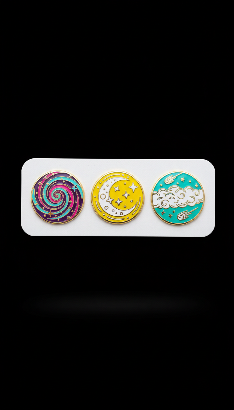 Holographic Astral Enamel Pin Set