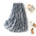 High waisted A-line hanging long skirt