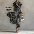 Women's short sleeved striped shirt dress