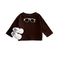 Round neck long sleeved T-shirt solid color long sleeved top