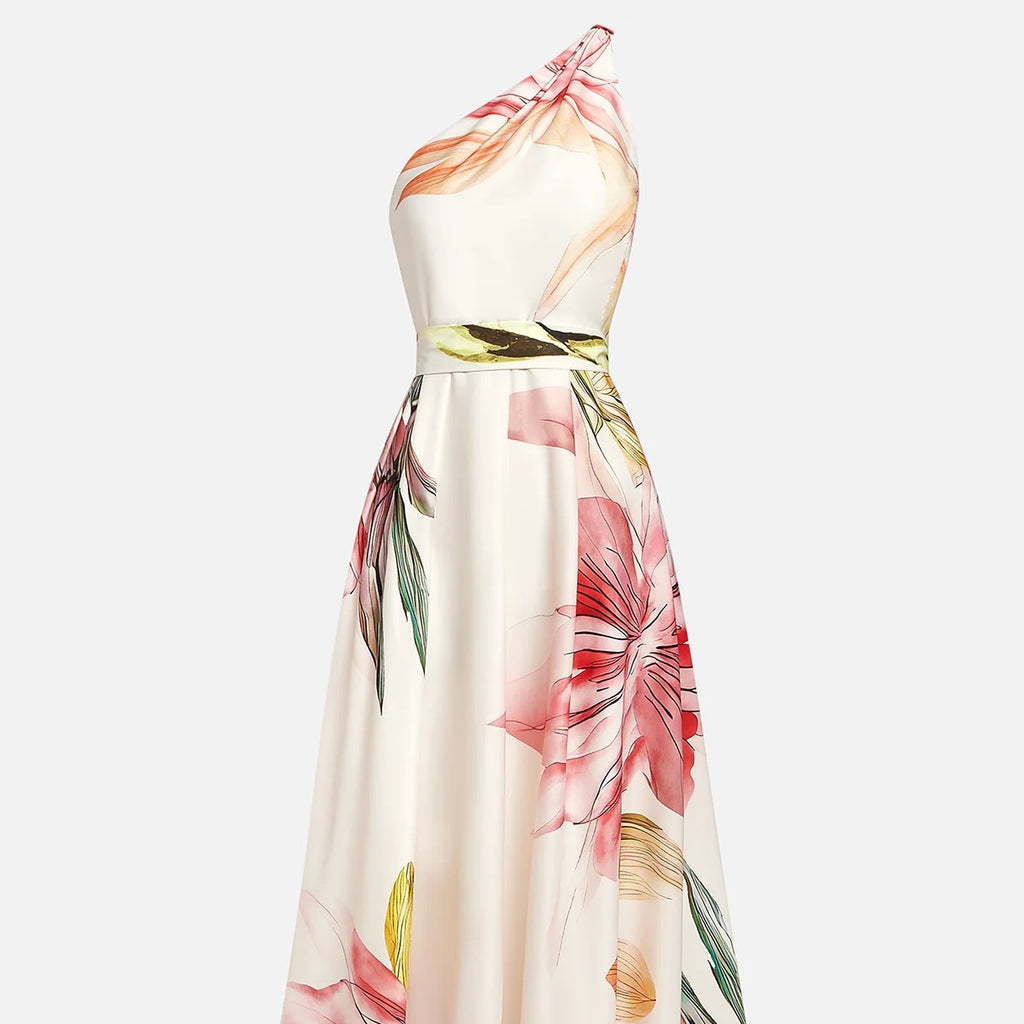 One shoulder long dress