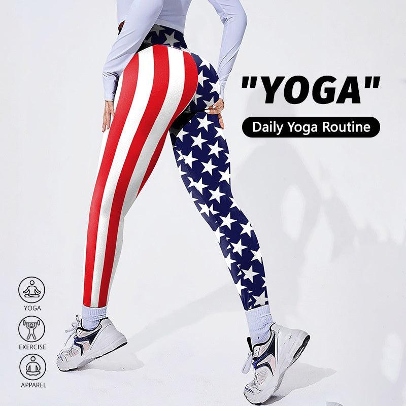 National Flag Women's Printed Yoga Pants Sports and Leisure Tights Festival Event Performance Clothing
