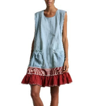 Elegant U-Neck Fitted Ruffle Dress for Women Long Dress with Vacation Vibes