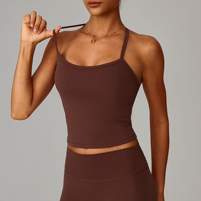 Beautiful back yoga vest quick drying fitness top
