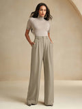 Loose straight leg suit pants