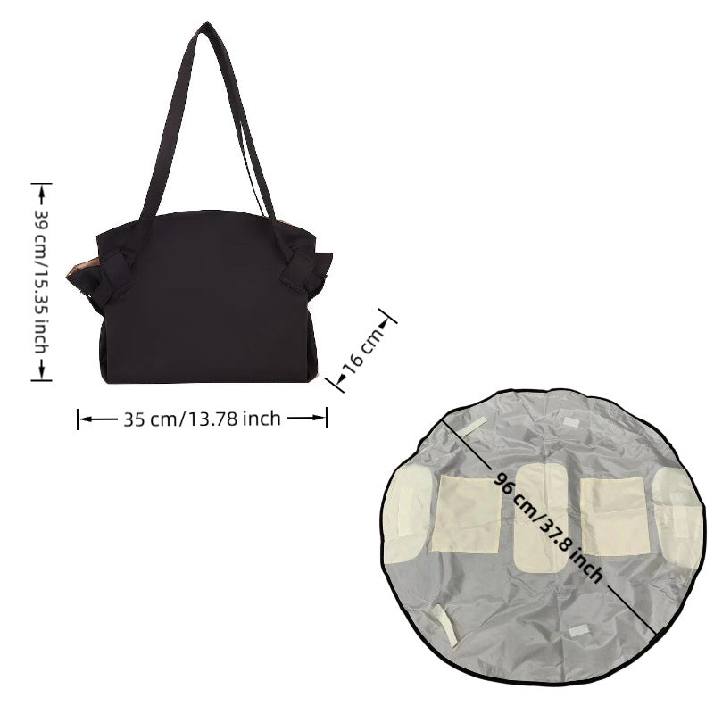 Foldable Travel Duffel Bag + Picnic Blanket - Large Capacity Waterproof Tote for Weekend, Gym & Beach Trips