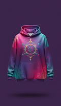 Iridescent Cosmic Symbol Oversized Hoodie